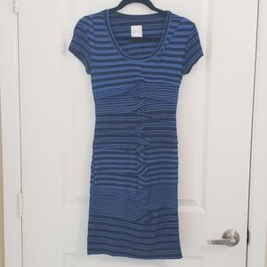Rouched Striped Nicole Miller Jersey Dress